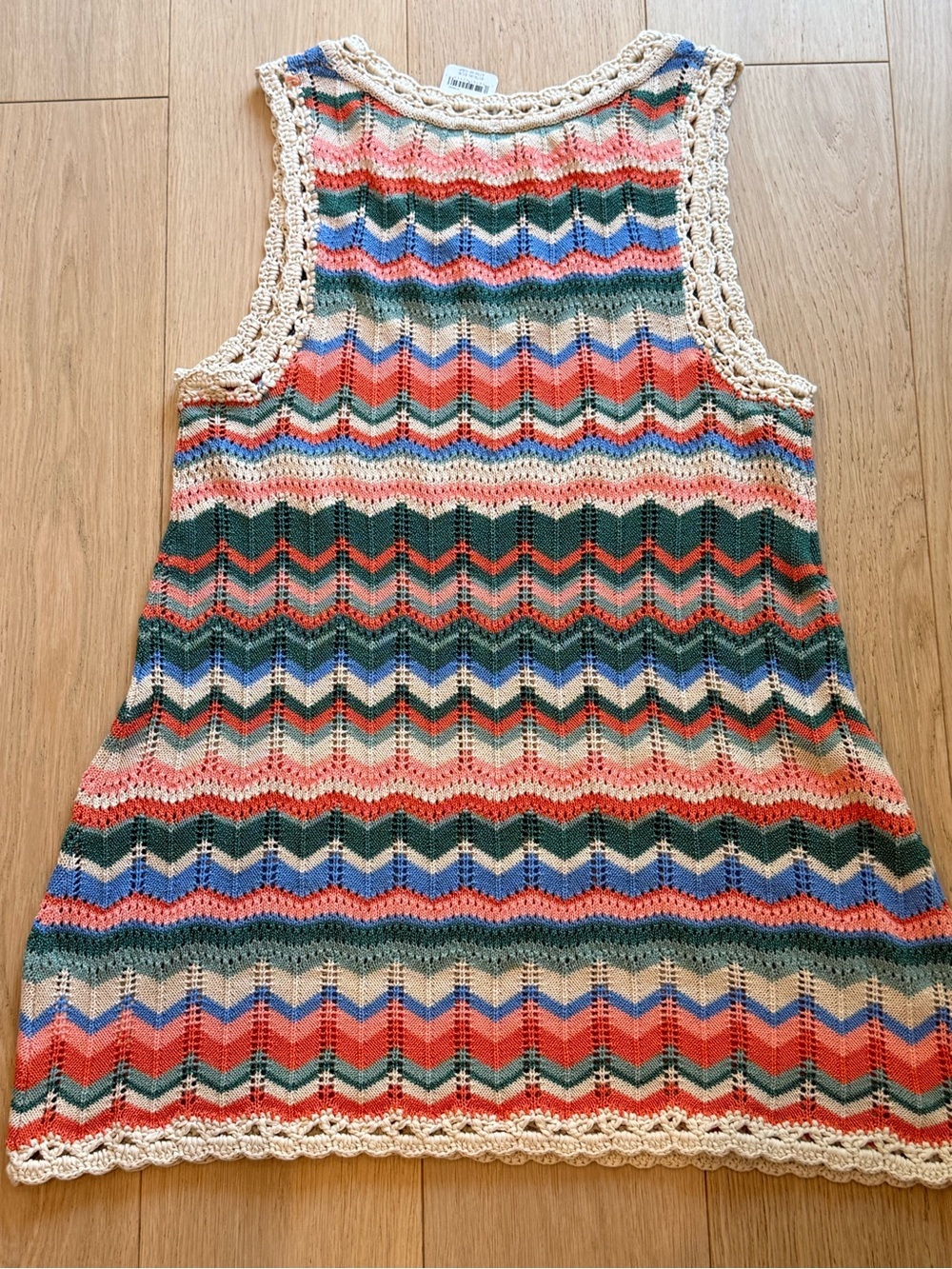 Free People Sandy Mae Crochet Mini Dress XL NWT Boho Euro Summer RARE Bohemian - Picture 7 of 9